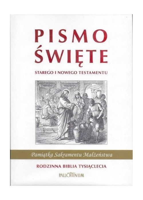 Biblia Tysiąclecia rodzinna biała (ślub)