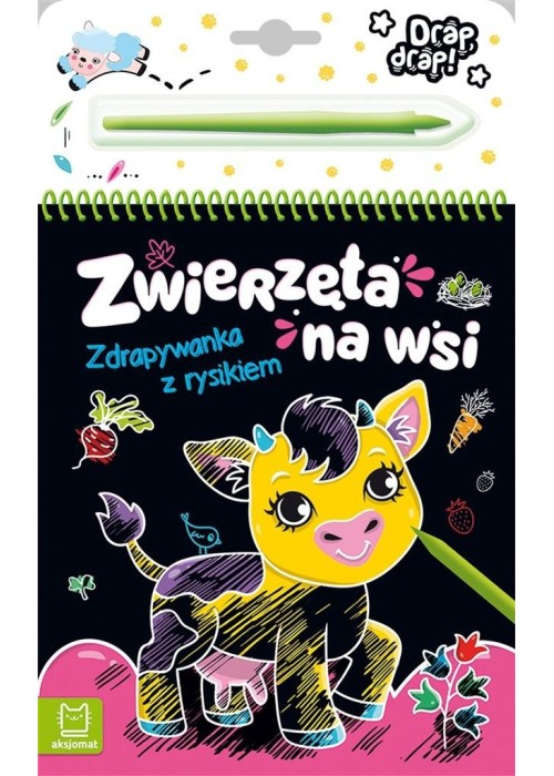 Zwierzęta na wsi. Zdrapywanka z rysikiem