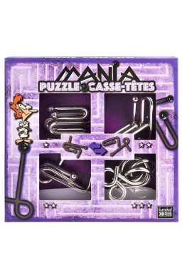 Łamigłówki metalowe 4 szt Puzzle mania fiolet G3