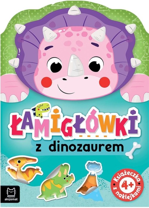 Łamigłówki z dinozaurem. Książeczka z naklejkami 4