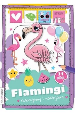 Flamingi. Kolorujemy i naklejamy