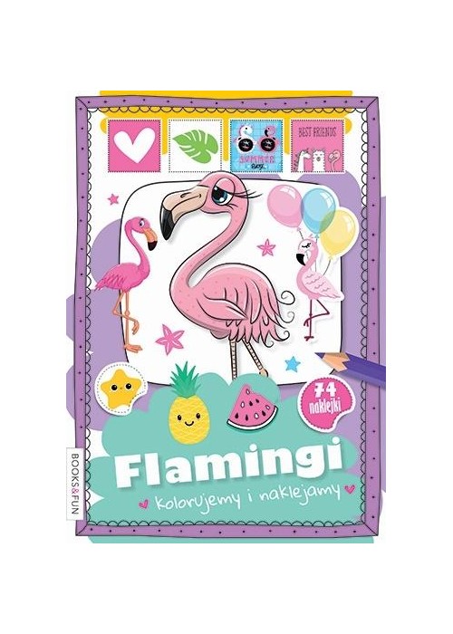 Flamingi. Kolorujemy i naklejamy