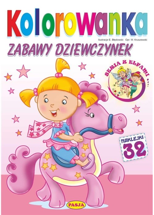 Kolorowanka. Zabawy dziewczynek