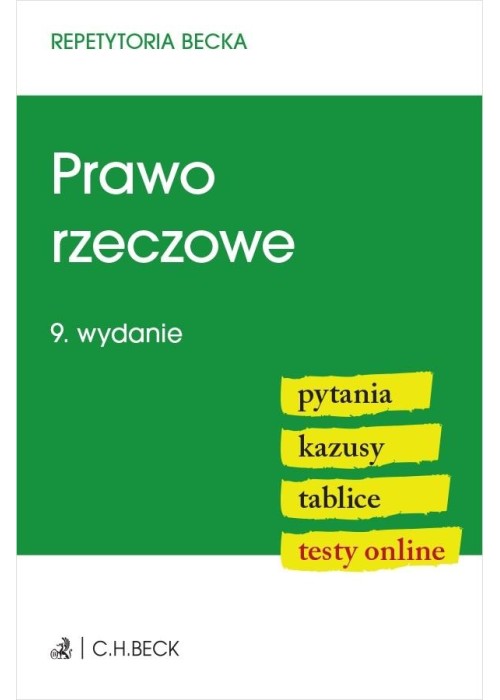 Prawo rzeczowe Pytania Kazusy Tablice Testy online