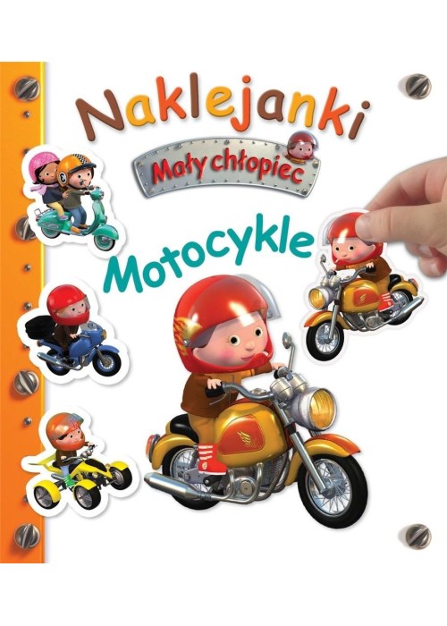 Mały chłopiec. Naklejanki. Motocykle