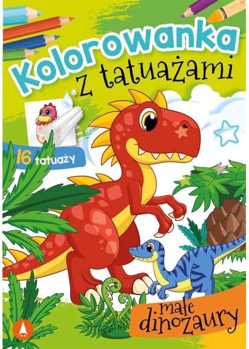 Kolorowanka z tatuażami. Małe dinozaury