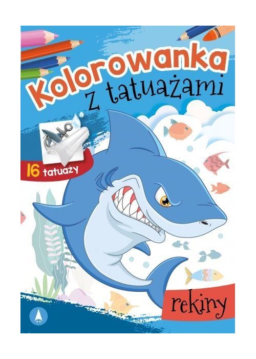 Kolorowanka z tatuażami. Rekiny