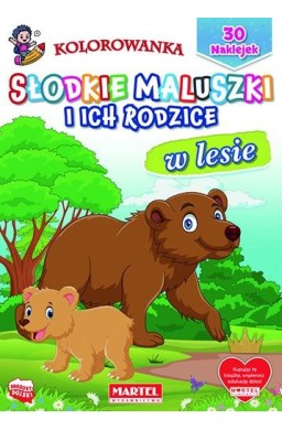 Słodkie maluszki i ich rodzice. W lesie