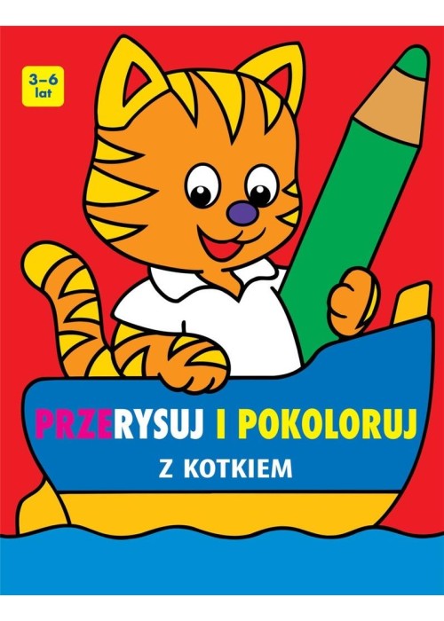 Przerysuj i pokoloruj z kotkiem