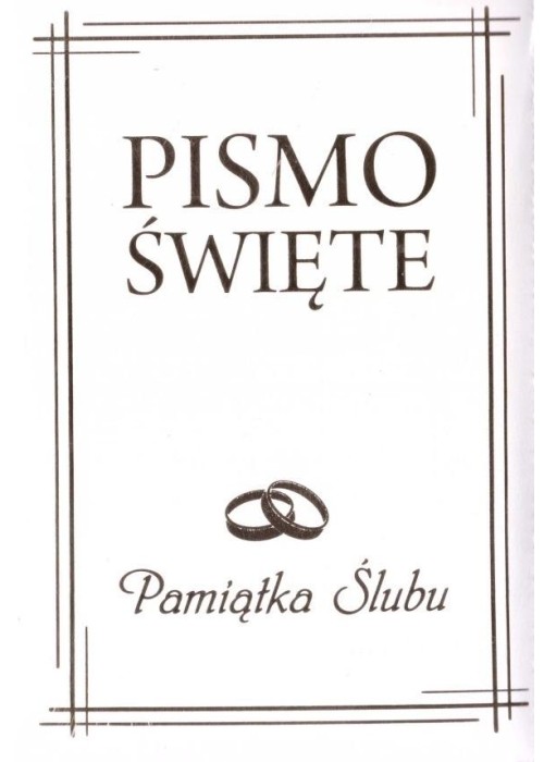 Pismo Święte w etui białe Pamiątka Ślubu