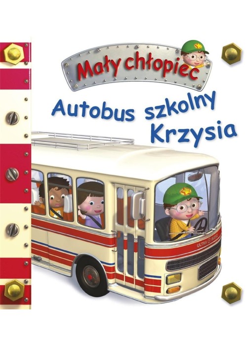 Mały chłopiec. Autobus szkolny Krzysia