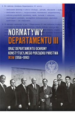 Normatywy Departamentu III oraz Departamentu...