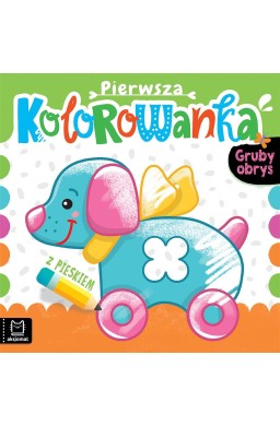 Pierwsza kolorowanka z pieskiem. Gruby obrys