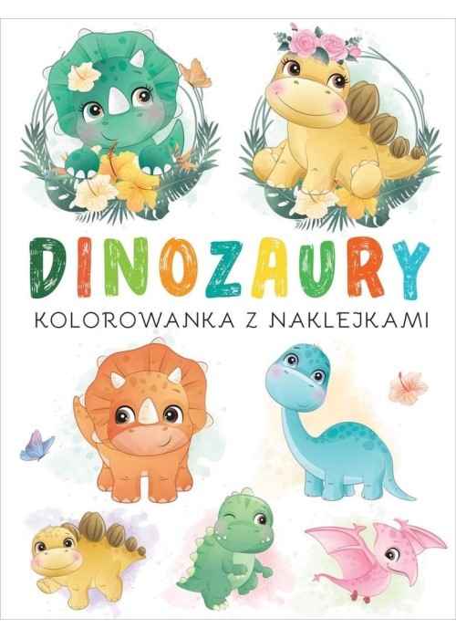 Kolorowanka z naklejkami. Dinozaury