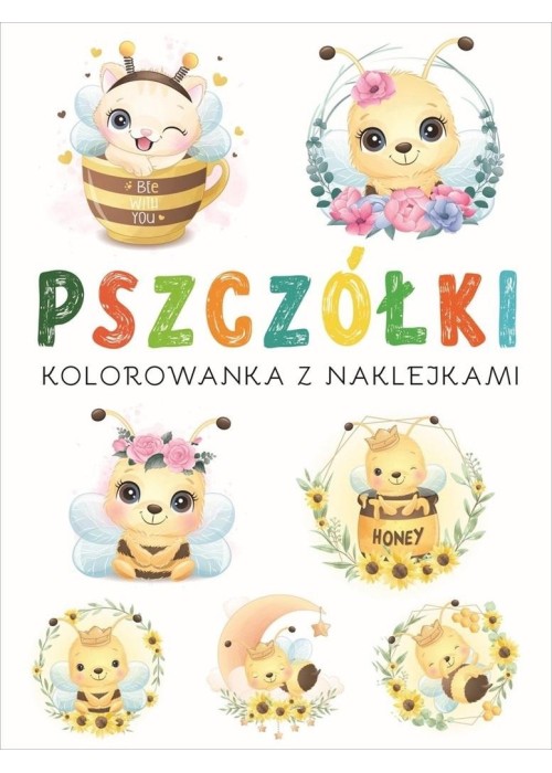 Kolorowanka z naklejkami. Pszczółki