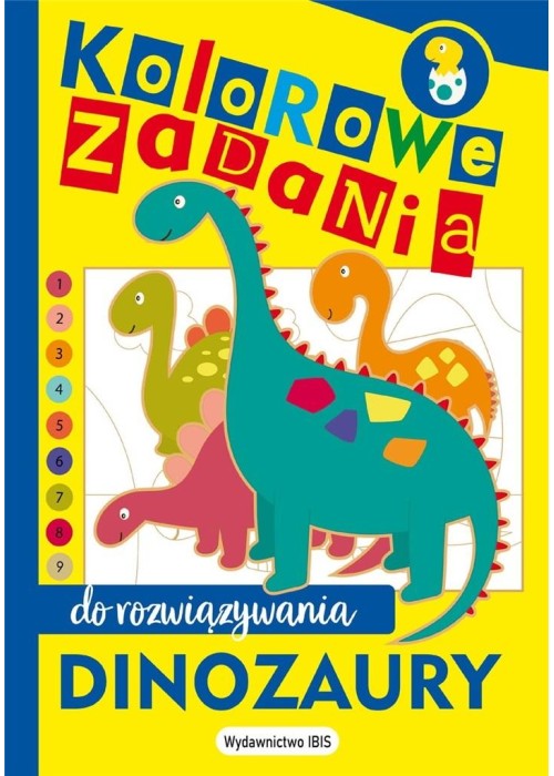 Kolorowe zadania do rozwiązywania. Dinozaury