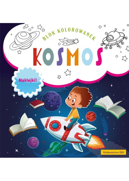 Blok kolorowanek. Kosmos + naklejki