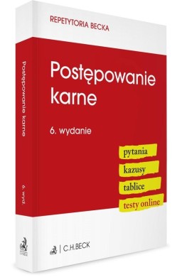 Postępowanie karne. Pytania. Kazusy. Tablice w.6