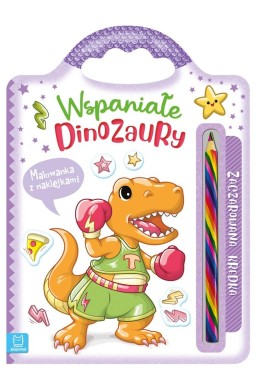 Wspaniałe dinozaury. Malowanka z naklejkami