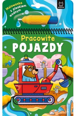 Malowanka z pisakiem wodnym. Pracowite pojazdy