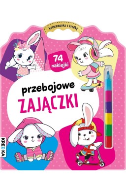 Kolorowanka z kredką. Przebojowe zajączki