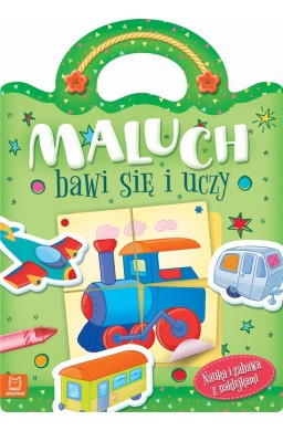 Maluch bawi się i uczy. Nauka i zabawa z naklejkam