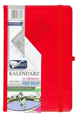 Kalendarz 2024/2026 A5 18M + notes Hip Hop czerw