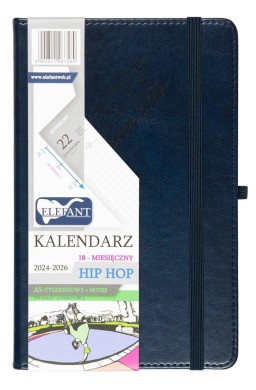 Kalendarz 2024/2026 A5 18M + notes Hip Hop granat