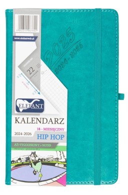 Kalendarz 2024/2026 A5 18M + notes Hip Hop turkus