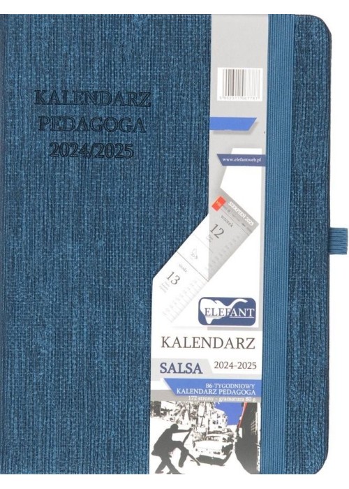 Kalendarz pedagoga 2024-2025 B6 tyg Salsa granat