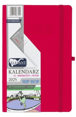 Kalendarz 2025 A5 12M + notes Hip Hop różowy