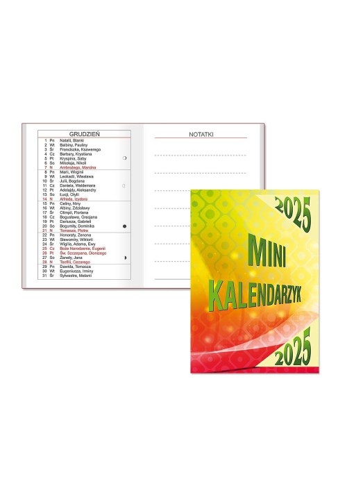 Kalendarz 2025 kieszonkowy mini MIX