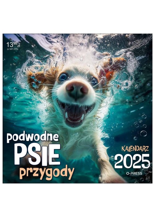 Kalendarz 2025 Ścienny Podwodne Psie Przygody