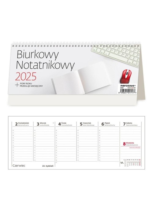 Kalendarz 2025 biurkowy Notatnikowy HELMA