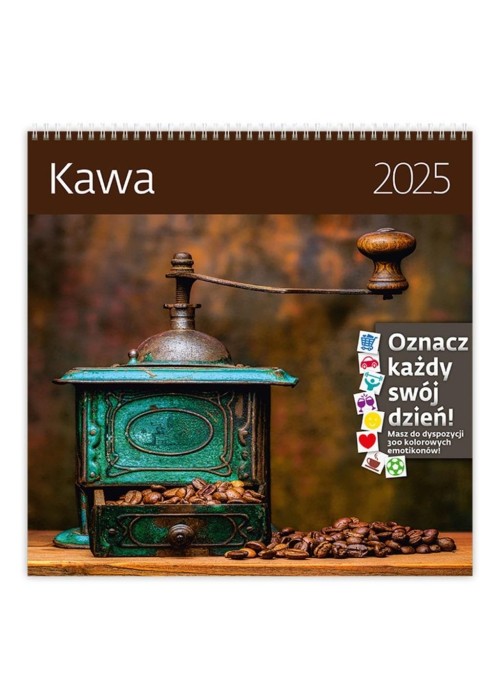 Kalendarz 2025 ścienny 30x30cm Kawa HELMA