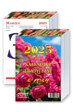 Kalendarz 2025 zdzierak Tradycyjny z różą