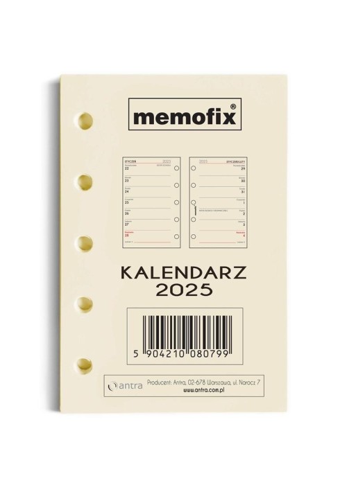 Wkład kalendarzowy 2025 A7 MEM/M/TNS