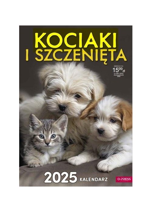 Kalendarz 2025 A3 Ścienny Kociaki i Szczenięta