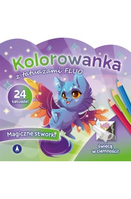 Kolorowanka z tatuażami fluo Magiczne stworki