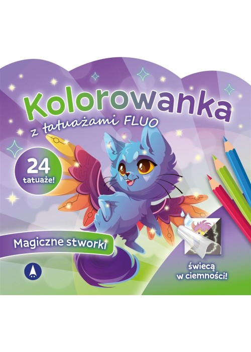 Kolorowanka z tatuażami fluo Magiczne stworki