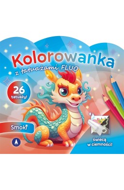 Kolorowanka z tatuażami fluo Smoki