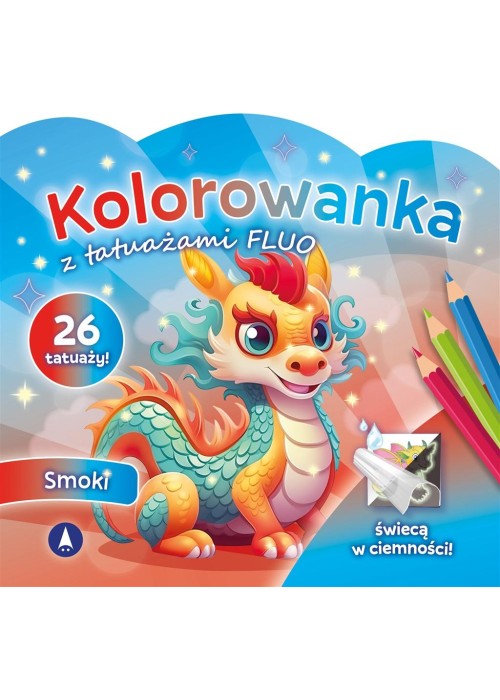 Kolorowanka z tatuażami fluo Smoki