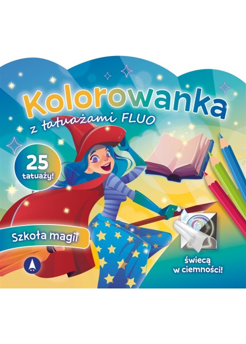 Kolorowanka z tatuażami fluo Szkoła magii