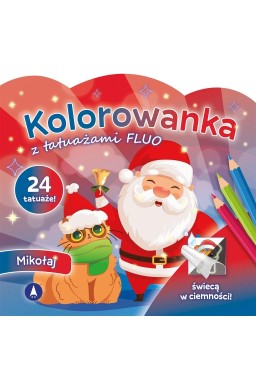 Kolorowanka z tatuażami fluo Mikołaj