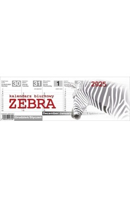 Kalendarz 2025 biurkowy Zebra