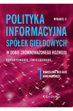 Polityka informacyjna spółek giełdowych w dobie zr