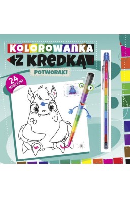 Kolorowanka z kredką. Potworki