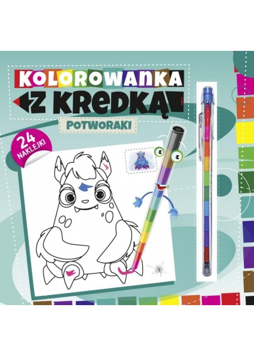 Kolorowanka z kredką. Potworki