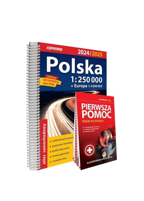 Atlas samochodowy 1:250 000 + pierwsza pomoc