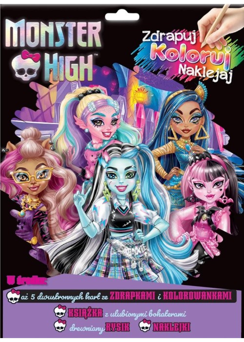 Monster High. Zdrapuj, koloruj, naklejaj